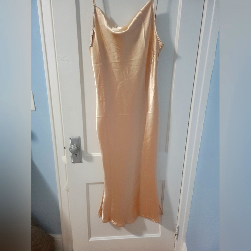 NWT Gold Satin Dress